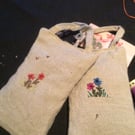 Linen embroidered lavender bags lot 2