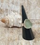 Sterling Silver 925 Seafoam Colour Seaham Seaglass Textured Band Ring  - Image 4