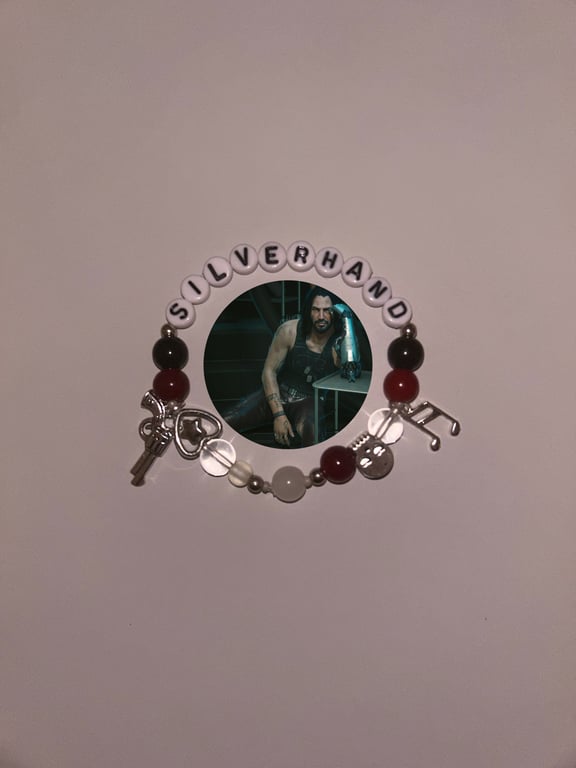 Johnny Silverhand Cyberpunk 2077 inspired handmade bracelet