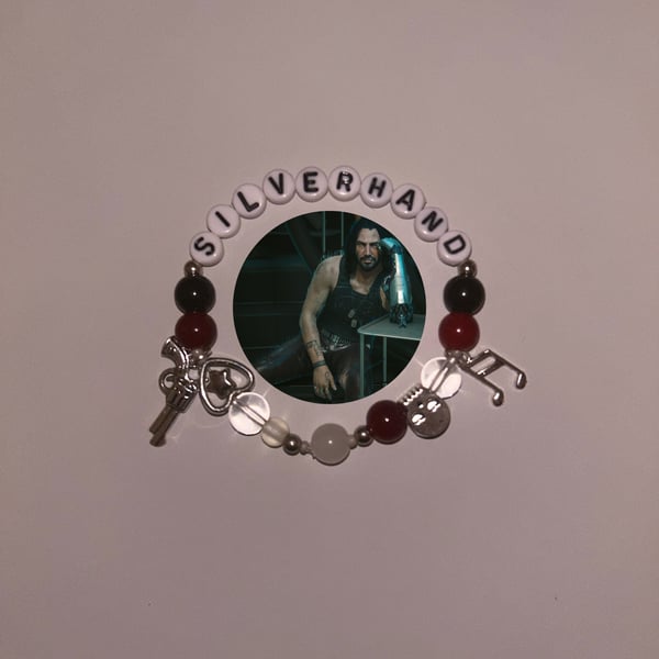 Johnny Silverhand Cyberpunk 2077 inspired handmade bracelet