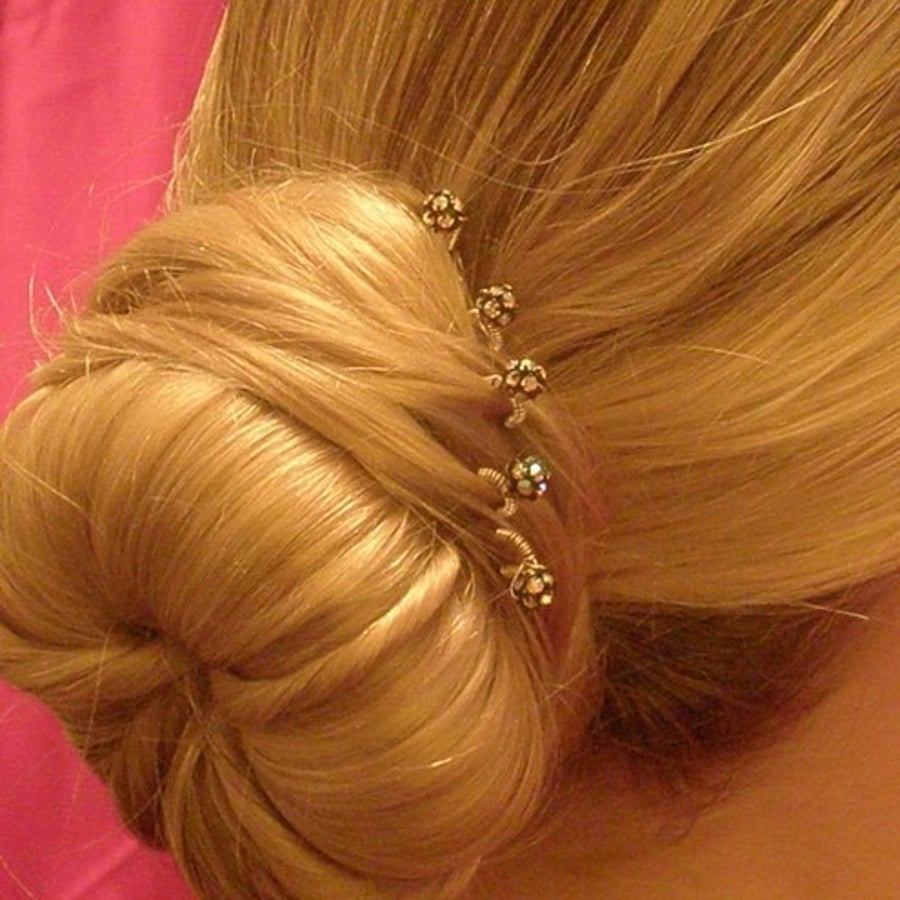 Swarovski crystal rondelle ball hair accessories