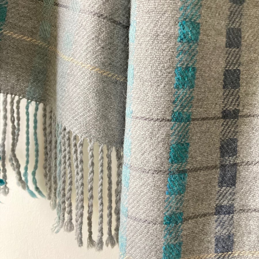 Sea Walls Handwoven Merino Blanket Wrap Scarf