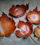 Moulded leather leaf dish
