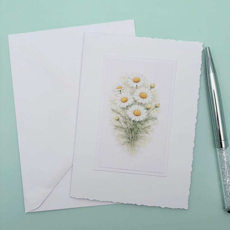 Daisy A6 Blank Card - Botanical Floral Note Card