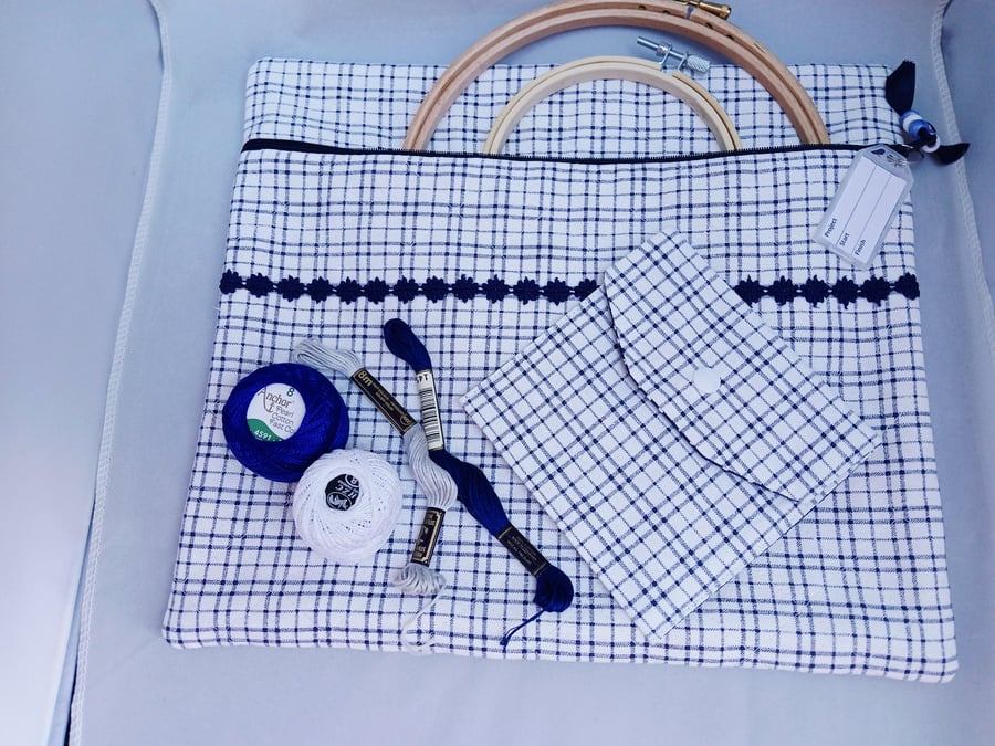 Cross Stitch, Embroidery Project Bag and Accessory Purse 
