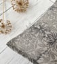 Hand Printed Organic Cotton Square Cushion - ASTA - Lavender Grey - Image 4