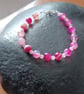 Pink agate bead bracelet