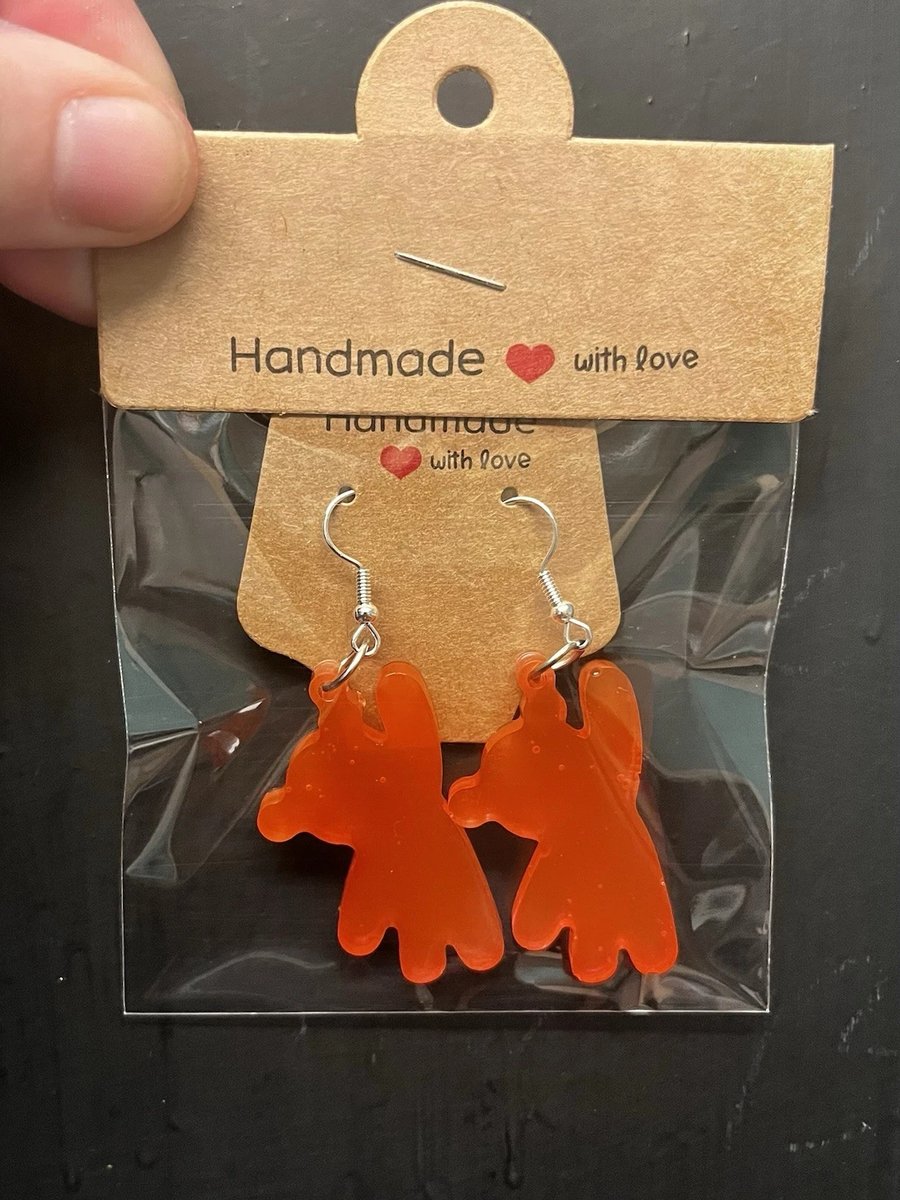 Bear resin drop earrings