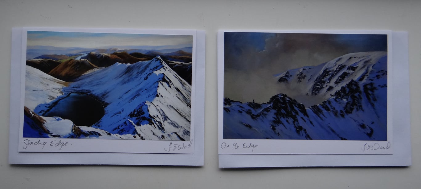 Striding Edge Signed Lake District Cards