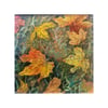  Autumn Leaves Miniature Original Watercolour Square Botanical Painting 