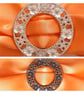 3 x round 38mm Ornate buckle belt loop ribbon slider embellishment - Image 1