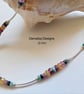 Dainty Multi Coloured Sapphire, Emerald & Ruby Sterling Silver Necklace - Image 3