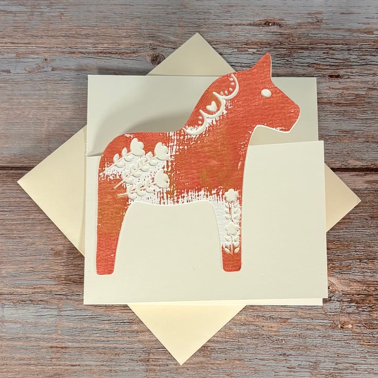 Christmas Cards - Dala Horse -  single cards or packs of 6