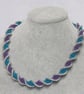 Purple and Teal Spiral Rope Necklace - Image 3