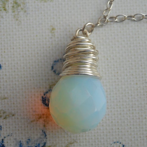  Beautiful, white moonstone pendant