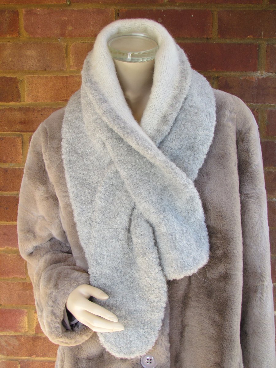Faux-Fur Alpaca knitted Scarves Large