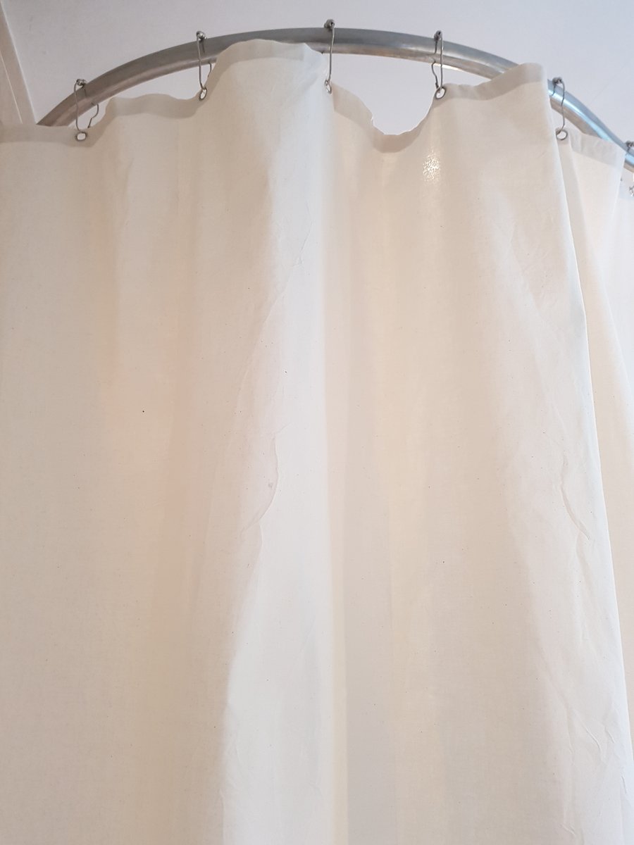 Natural Organic Cotton Shower Curtain, washable non-waxed