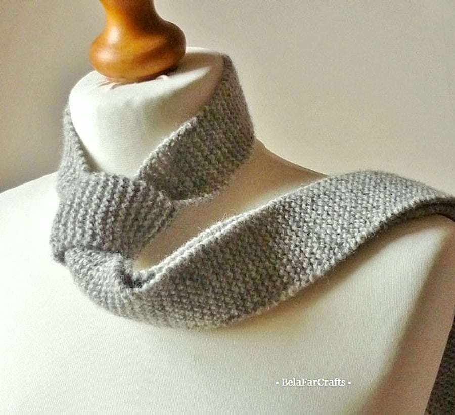 Grey Scottish wool tie - Wool wedding anniversary - Square end guys nectie