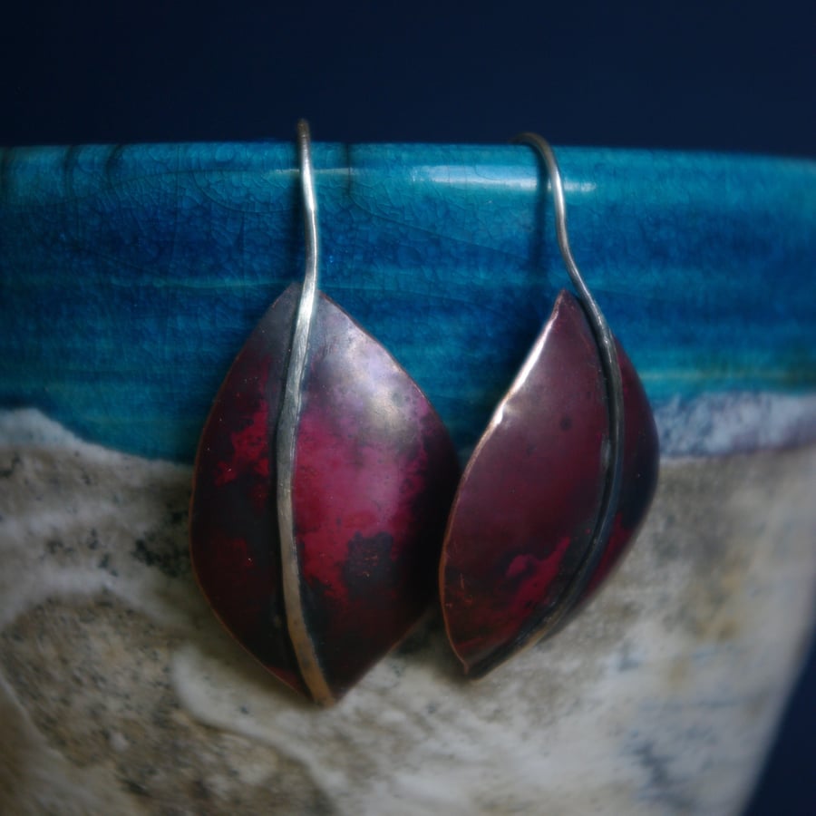 Autumn Copper Leaf Earring