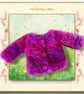 Fuchsia Pink Shaded Mohair Cardigan 