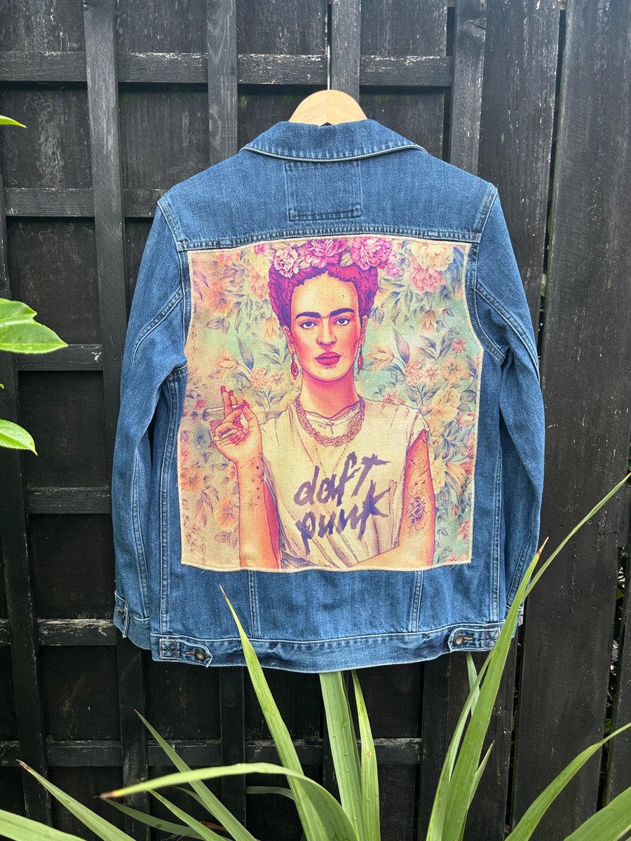 Frida Kahlo denim jacket  - Reworked - Size 12