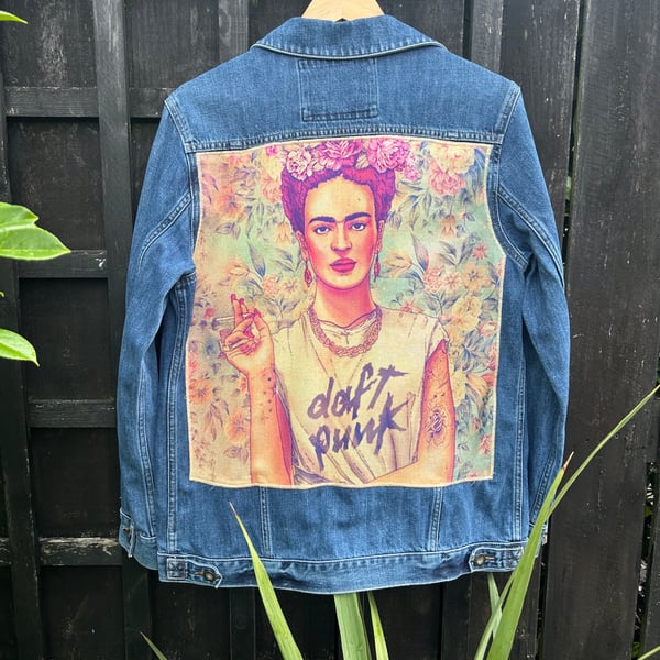 Frida Kahlo denim jacket  - Reworked - Size 12