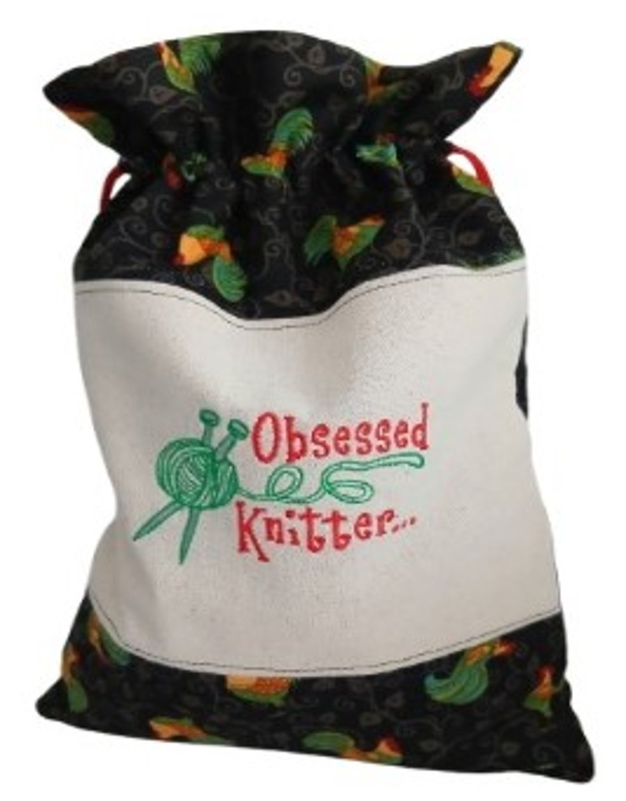 Knitting bag, Project Bag, Cotton Bag, 