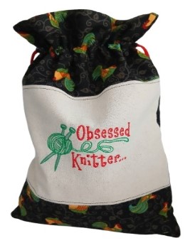 Knitting bag, Project Bag, Cotton Bag, 