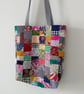 Upcycled Cotton Patchwork Tote Bag  - Image 2