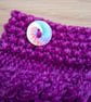 Hand Knitted Deep Pink Doll Cocoon With Buttons (A203) - Image 3