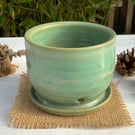 Handmade Planter with Attached Tray (Small)