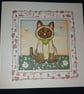 Quirky art handrawn set of 5 beautiful handmade whimsical cute cat blank cards - Image 2