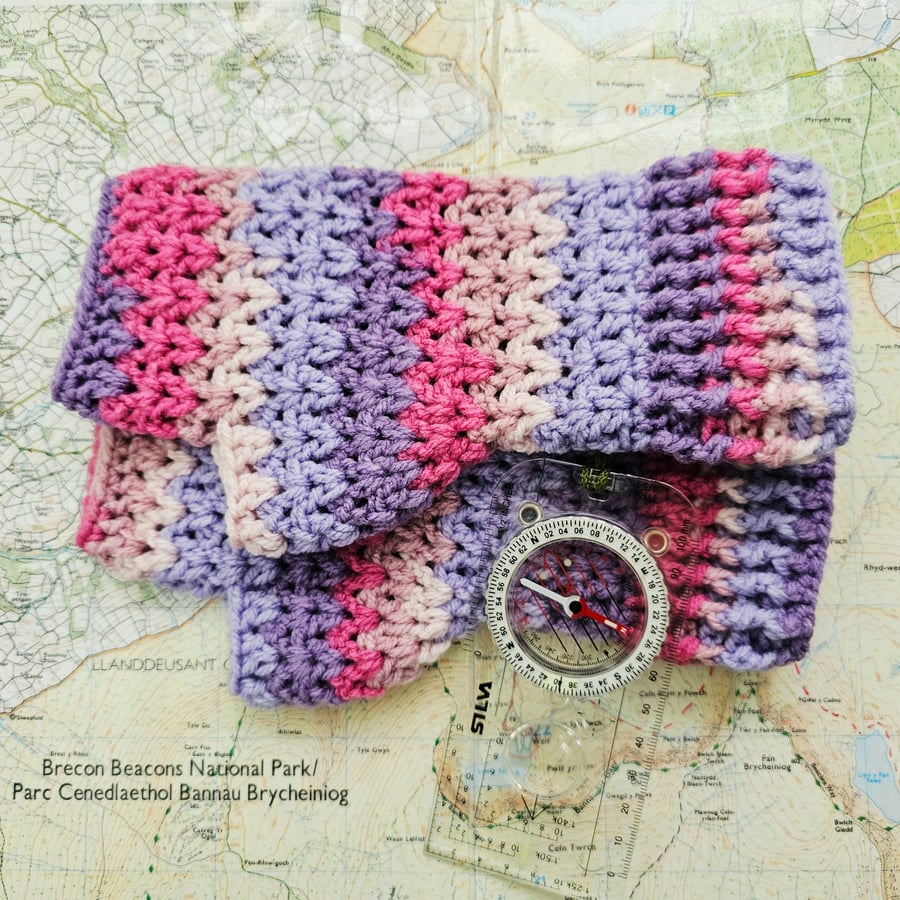 Colourful Fingerless Mitts, Crochet Wrist Warmer Gloves, Fairytale Fantasy