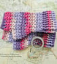 Colourful Fingerless Mitts, Crochet Wrist Warmer Gloves, Fairytale Fantasy