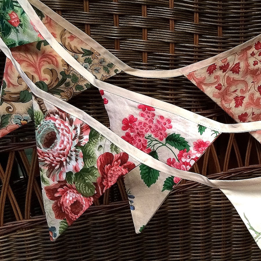 Beautiful Bright Vintage 'y Floral Bunting - perfect for a wedding 