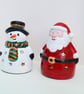 Hand-Painted Santa Tea Light Holder - Ceramic Christmas Candle Holder - Image 3