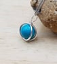 Minimalist Turquoise circle pendant. December birthstone - Image 1