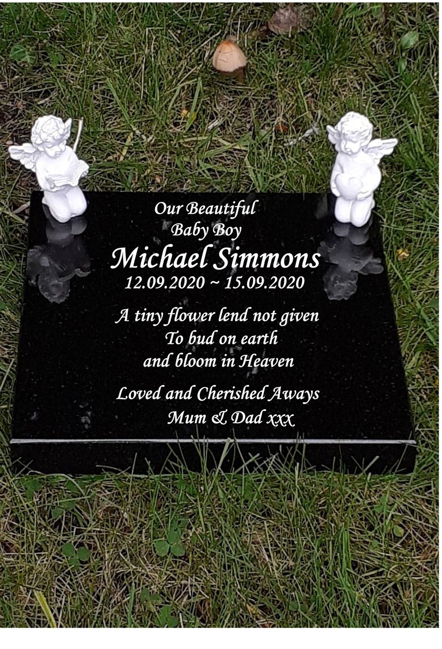 Baby memorial  Stone Baby Cemetery Grave Ornament Remembrance cemetery Marker