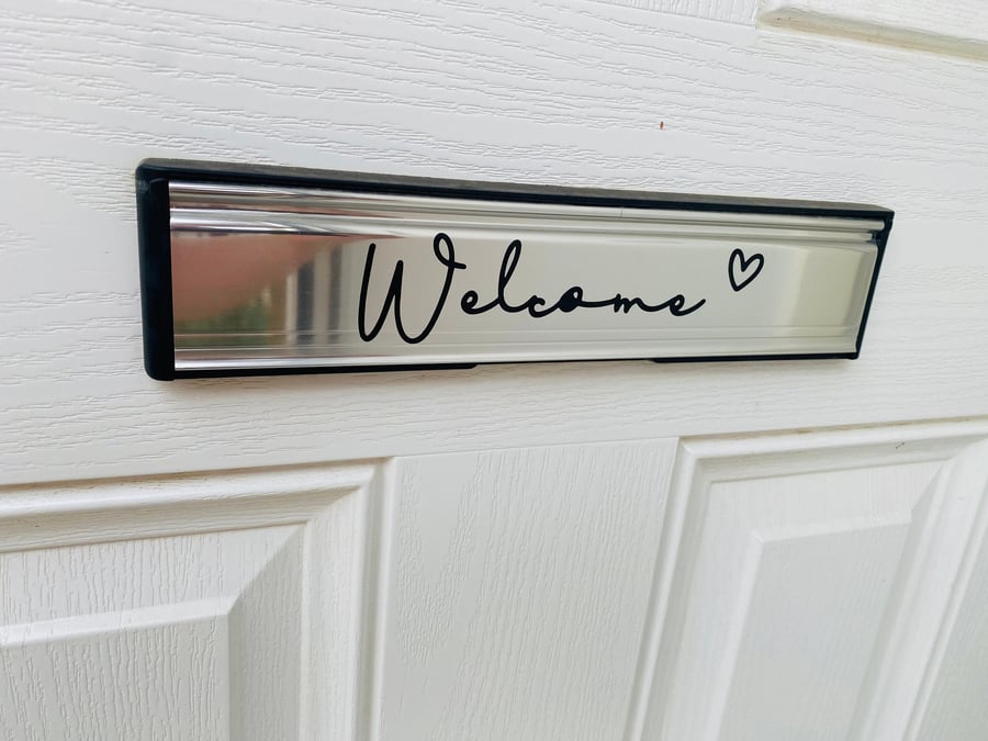 Oh Hello, Welcome Letterbox Vinyl Sign Front Door Sticker Decal