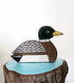 Mallard duck ornament, hand painted wooden water bird decoration, gift for mom. - Image 7