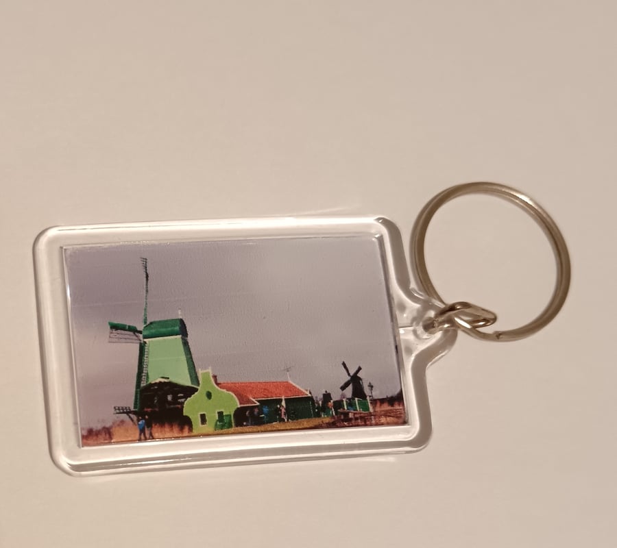 Windmill Zaanse Schans The Netherlands Photography Keyring 