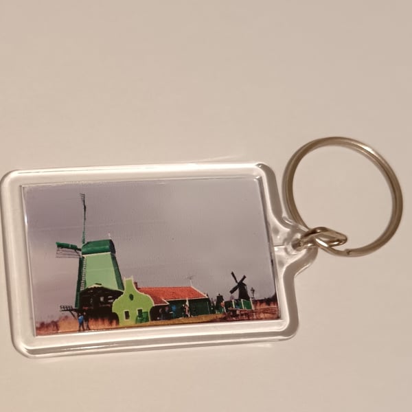 Windmill Zaanse Schans The Netherlands Photography Keyring 