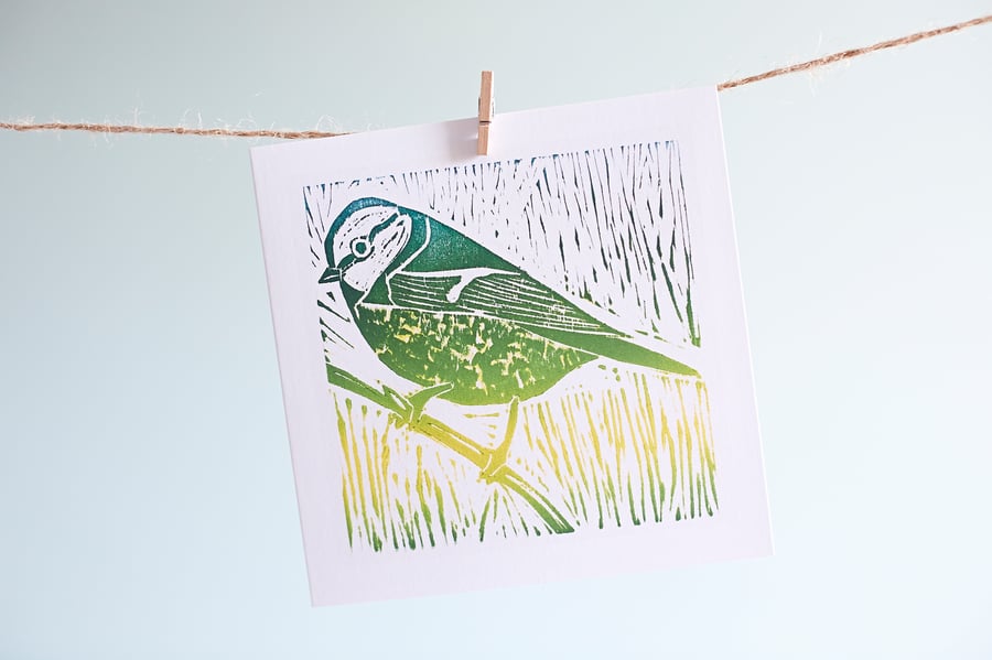 'blue tit' greetings card