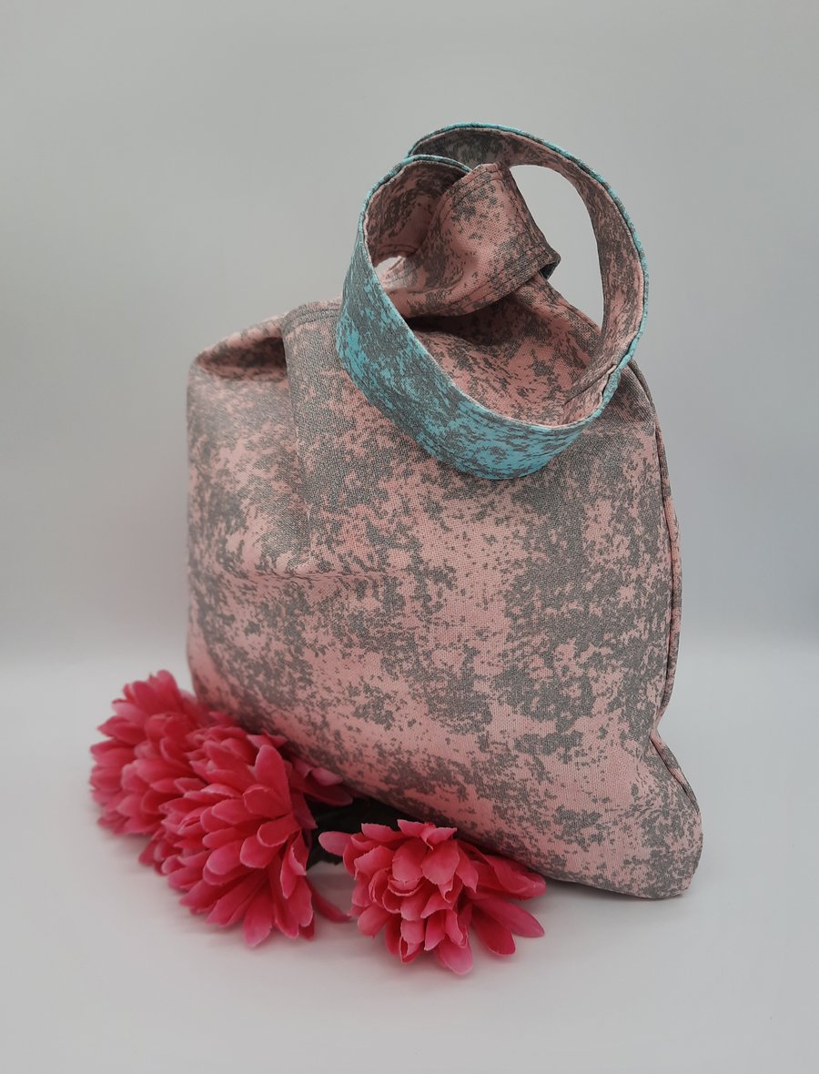 Knot bag,  medium,  shoulder bag,  handbag, pink and spearmint sparkle.