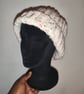Ribbed Cream Pastel Tweed Beanie - Image 2
