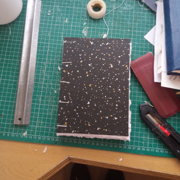 Watercolour sketchbook imperfect coptic stitch cotton rag open spine