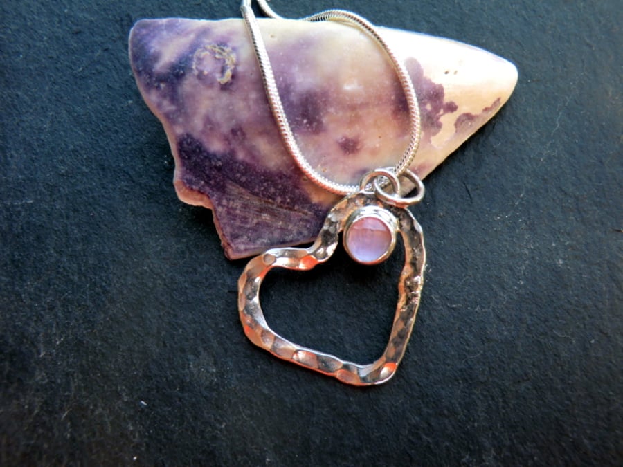 Karensa Pendant. Heart shaped sterling silver necklace.