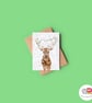 Deer Christmas Card, A6 Christmas Card, Cute Animal Christmas Card
