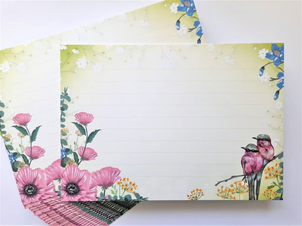 10 Birds and Poppies Notecards correspondence cards
