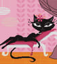 088 - Cross Stitch Haute Couture Kitty - French Style Mid Century Cat Pattern - Image 2